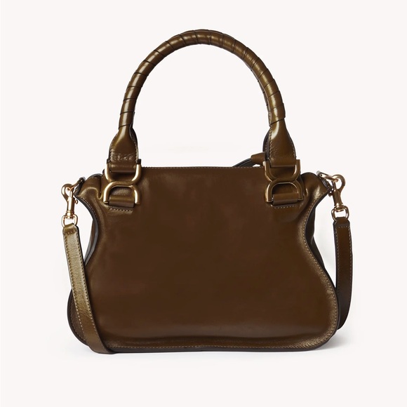 NWT Chloé Small Marcie Double Carry Bag in Dark Khaki - Picture 3 of 11